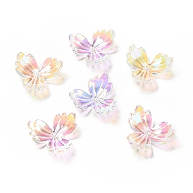 Bouchons de perles acryliques placage irisé arc-en-ciel transparent, perles de paillettes, feuille