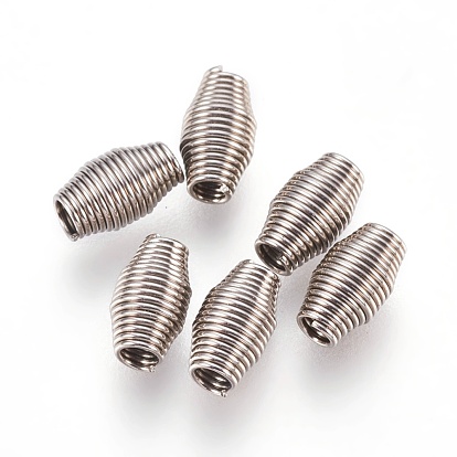 304 Stainless Steel Spring Beads, Barrel