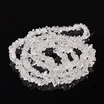 Grade A+ Natural Quartz Crystal Chip Bead Strands, 4~6x8~12x2~4mm, Hole: 1mm, about 34.6 inch