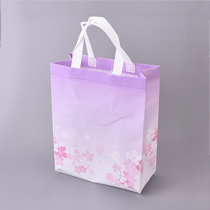 Gloss Lamination Printing Eco-Friendly Reusable Bags, Non Woven Fabric Shopping Bags, Handle Random Color