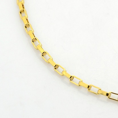 Unisex Casual Style 304 Stainless Steel Box Chain Necklaces, with Lobster Claw Clasps, 17.7 inch(450mm)