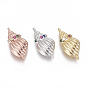 Brass Micro Pave Cubic Zirconia Links, Conch, Colorful