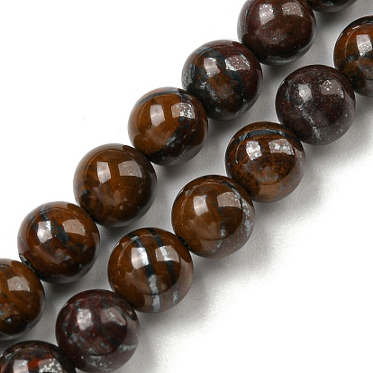Natural Yellow Tiger Iron Beads Strands, Round