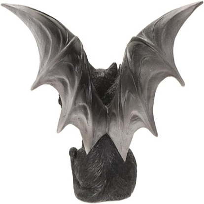 Resin Three Head Cat with Wing Figurine, for Halloween Party Home Desk Decoration