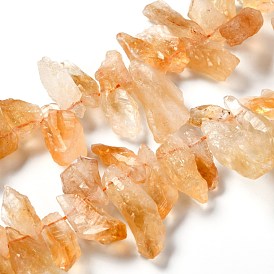Rough Raw Natural Citrine Beads Strands, Nuggets
