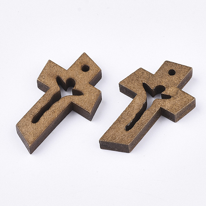 Pendentifs en bois de pâques, teint, croix