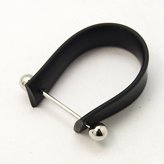 Rubber Cord Ring Components, with Brass Findings, 10x19~28mm