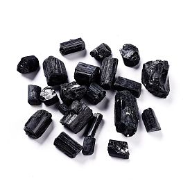 Rough Raw Natural Black Tourmaline Beads, No Hole/Undrilled, Nuggets