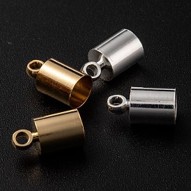 Brass Cord Ends, End Caps, Long-Lasting Plated, Column