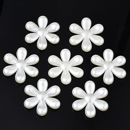 Cuentas de perlas de imitación de plástico abs, flor