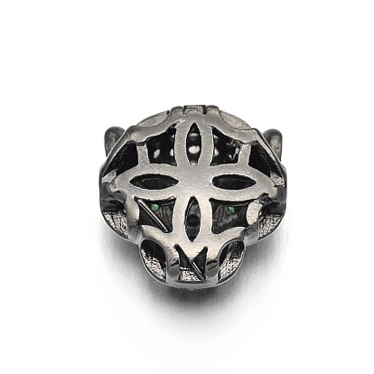 Crémaillère placage micro cuivres ouvrent zircone cubique léopard perles creuses, sans plomb et sans cadmium