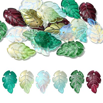 Colgantes de cristal, encantos de hojas tropicales