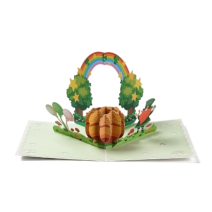 Прямоугольник 3d всплывающая бумажная открытка, с бумажной карточкой и конвертом, на день святого патрика