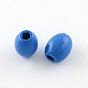 Dyed Natural Wood Beads, Egg Shaped Rugby Wood Beads, Oval, 10x8mm, Hole: 3mm, about 2380pcs/500g