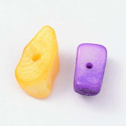 Natural Freshwater Shell Chips Beads, Shell Shards, Dyed, 8~17x5~7x4~6mm, Hole: 1mm, about 640pcs/500g