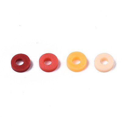Abalorios de la arcilla de polímero hechos a mano, perlas heishi, disco / plano y redondo