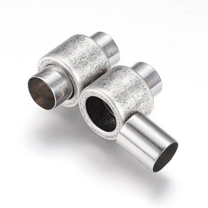 304 Stainless Steel Magnetic Clasps with Glue-in Ends, Column