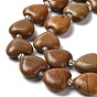 Bois dentelle de pierre brins de perles naturelles, avec des perles de rocaille, cœur