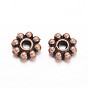 Alloy Daisy Spacer Beads, Flower, Metal Findings for Jewelry Making Supplies, 5x1.5mm, Hole: 1.8mm