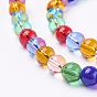 Glass Beads Strands, Multi-Color, Round