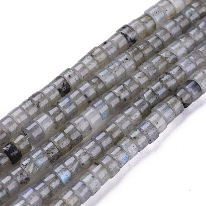 Natural Labradorite Beads Strands, Heishi Beads, Flat Round/Disc