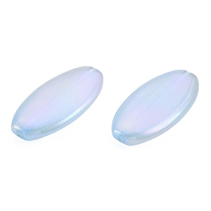 Perlas de acrílico chapadas en arco iris iridiscentes, perlas de brillo, oval