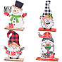 Décoration d'affichage de poupée bonhomme de neige gnome en bois, décorations de noël, pour la décoration de la maison de cadeau de fête