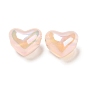 Perles acryliques transparentes, de couleur plaquée ab , cœur