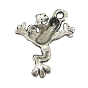 Alloy Pendants, Cadmium Free & Lead Free, Antique Silver Color, Frog