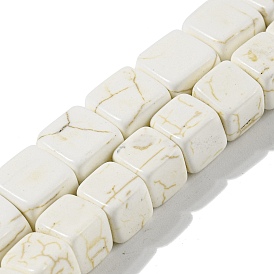 Synthetic Howlite Beads Strands, Cube