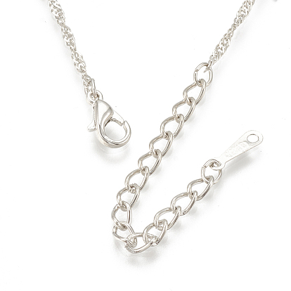 Colliers pendants d'alliage, avec strass et de fer des chaînes, licorne, platine