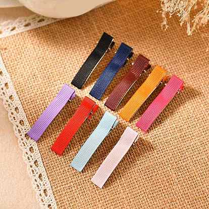 Alloy Alligator Hair Clip, with Wrap Cloth, Hair Accessories for Girls, Rectangle