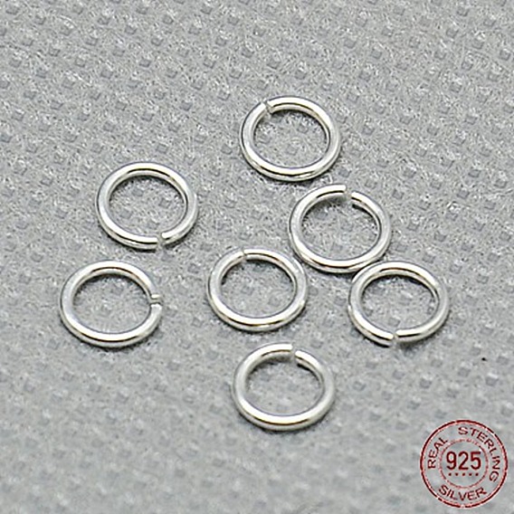925 anillos de salto abiertos de plata esterlina, anillos redondos