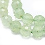 Perlas naturales prehnita hebras, facetados, rondo