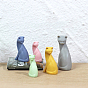 3 размеры миниатюрных украшений в виде кошек из смолы, для украшения стола гостиной дома и сада