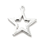 Alloy Rhinestone Pendants, Platinum Tone Hollow Out Star Charms