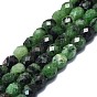Natural Ruby in Zoisite Beads Strands, Faceted, Barrel