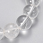 Quartz naturel bracelets extensibles de perles de cristal, ronde