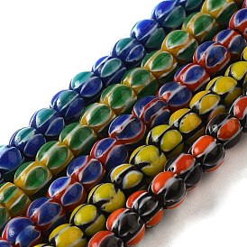 Abalorios de colores vario hechos a mano, tambor con patrón de ojos