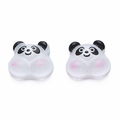 Cabujones de resina translúcida, impreso, panda