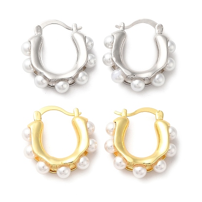 Пластиковые серьги-кольца с жемчугом, украшения из латуни для женщин