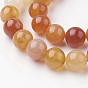 Perles naturelles cornaline brins, teints et chauffée, ronde
