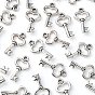 Gifts Ideas for Her Tibetan Style Alloy Charms, Lead Free and Cadmium Free, Skeleton Key, 15.5x9x2.5mm, Hole: 1mm