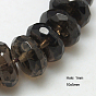 Naturelles quartz fumé brins de perles, facette, rondelle, 10x5mm, Trou: 1mm