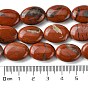 Natural Red Jasper Beads Strands, Flat Oval