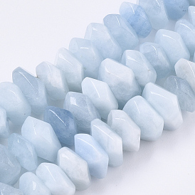 Natural Aquamarine Beads Strands, Nuggets, Faceted