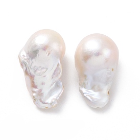 Natural Keshi Pearl Beads, Cultured Freshwater Pearl, Half Drilled, Nuggets