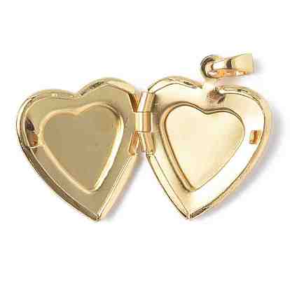 Pendentifs médaillon coquillage, charmes de coeur, avec les accessoires en laiton