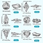 30Pcs 6 Style 304 Stainless Steel Pendant, Textured Charms, Nuggets & Heart & Flat Round & Triangle & Rhombus