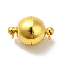 Brass Magnetic Clasps with Loops, Round, Mixed Color, 19x12mm, Hole: 2mm